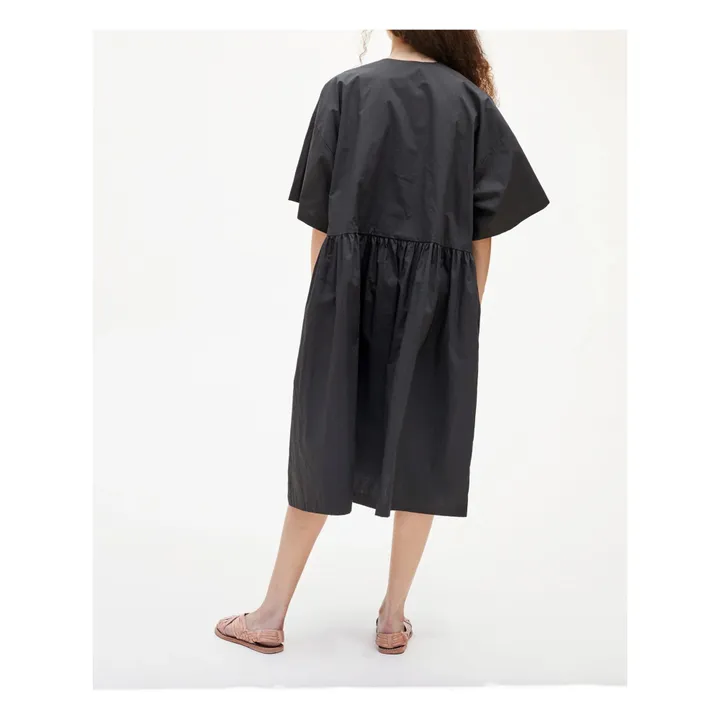 Black Crane Robe Col V | Gris charbon