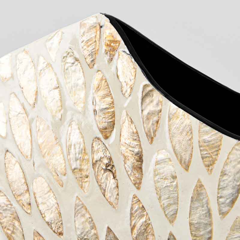 Vase boule 'Calypso' beige et blanc