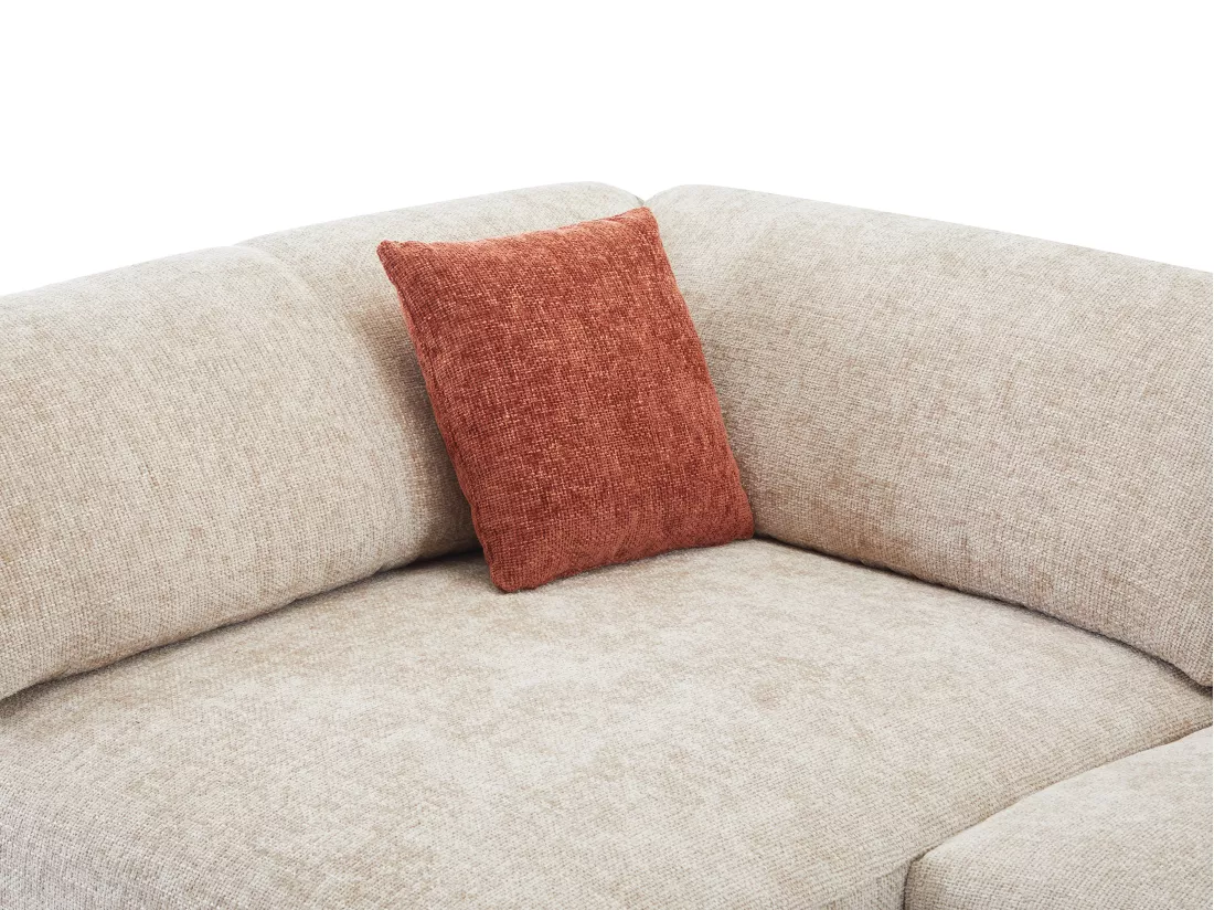 Canapé angle gauche en tissu texturé beige LOUSOPA de Maison Céphy