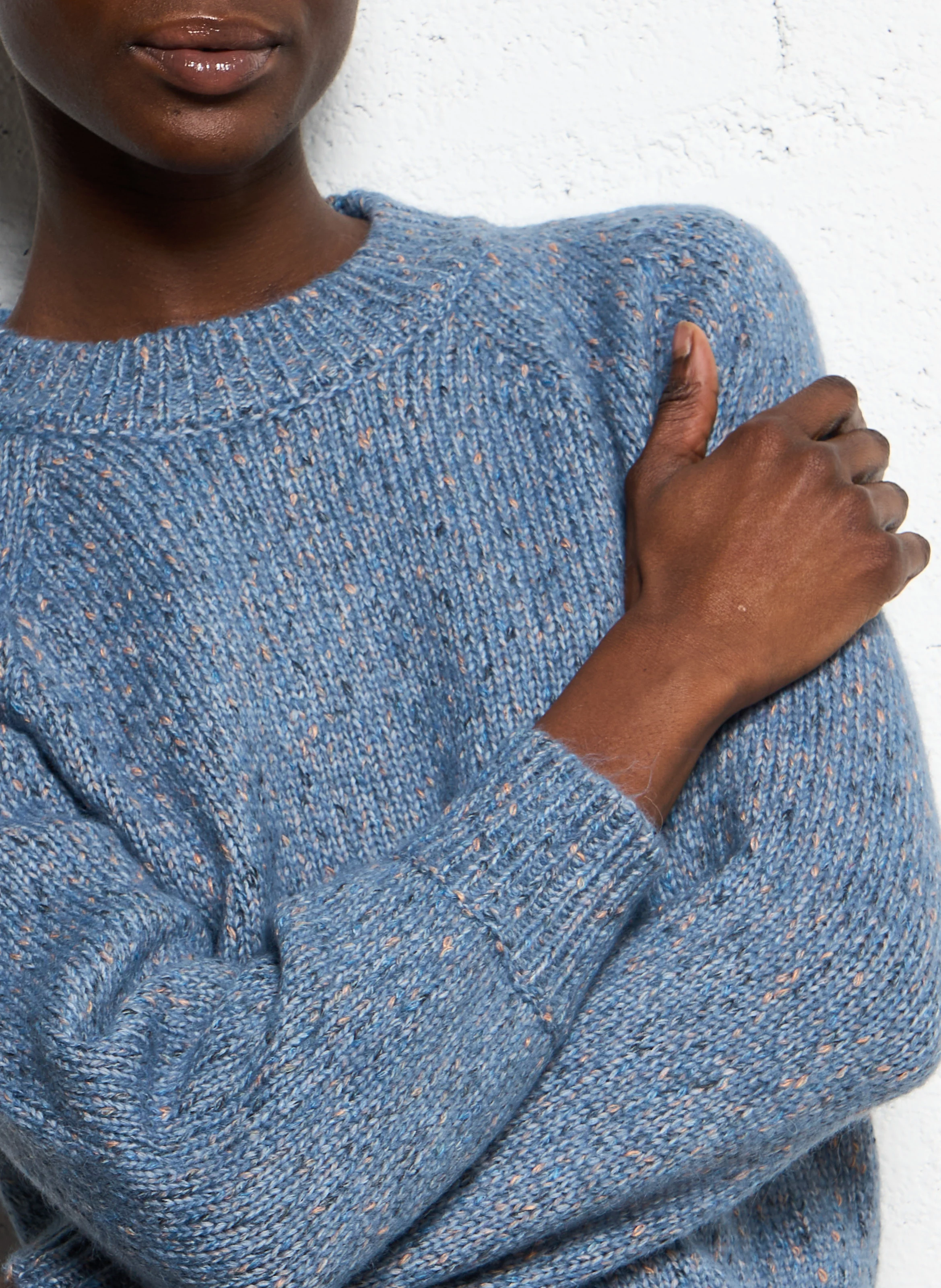 AGNES - Pull droit col rond| Bleu