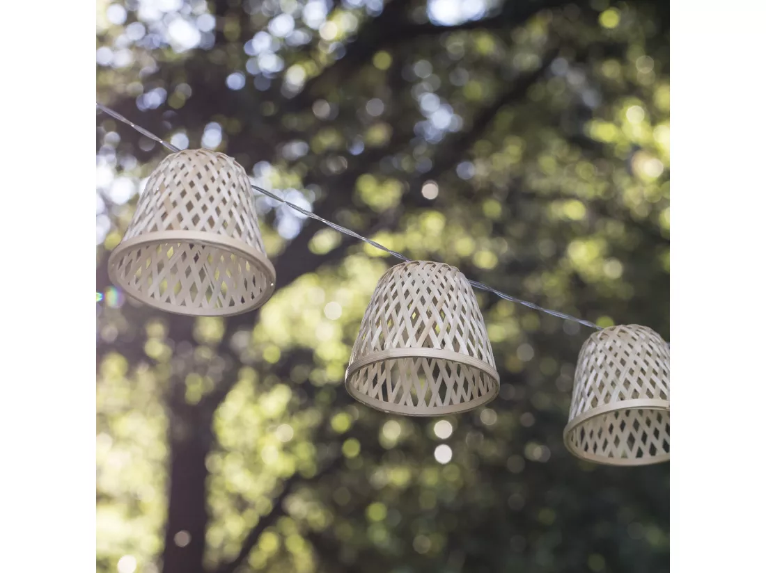Guirlande lumineuse solaire CHILL Beige Rotin 3.8M