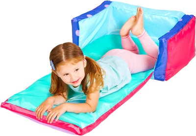 Bluey 2-i-1 Oppblåsbar Flip Out Sofa, Rosa/blå