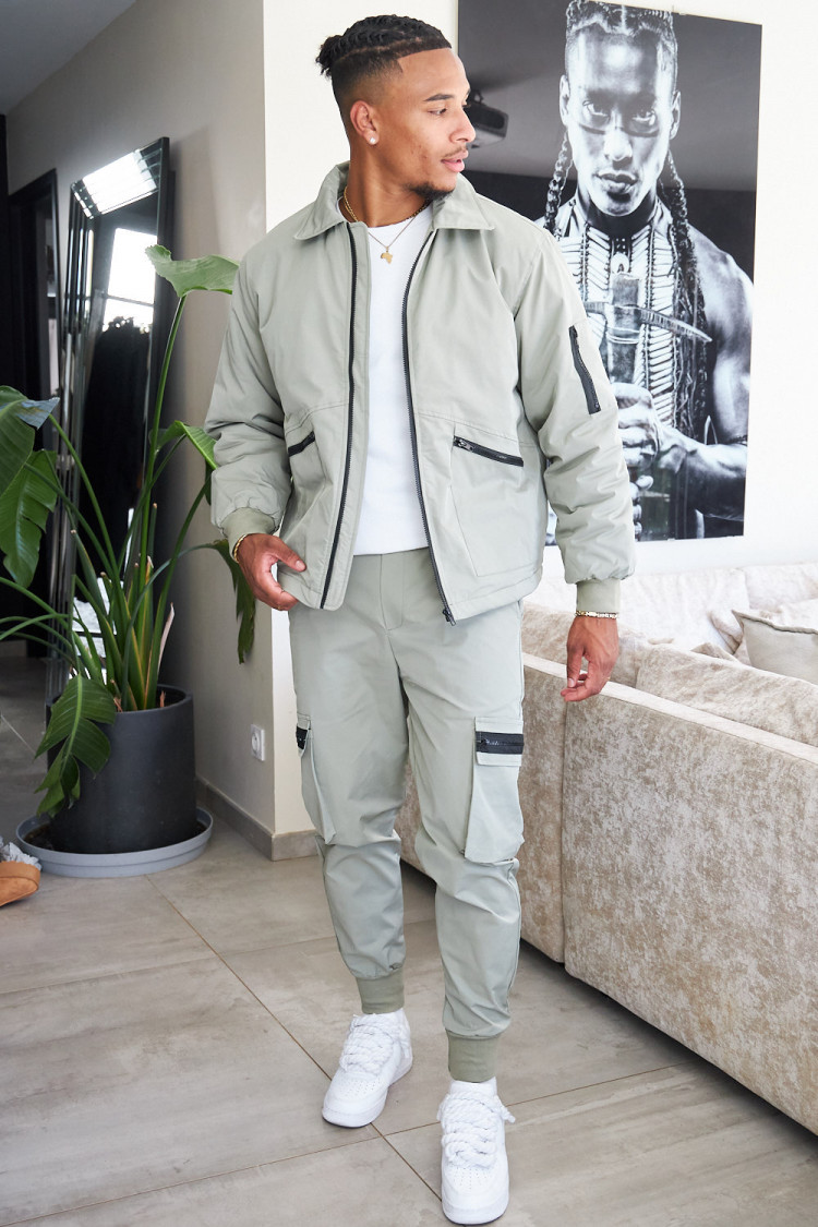 Ensemble 2 pièces blouson + pantalon de jogging vert clair