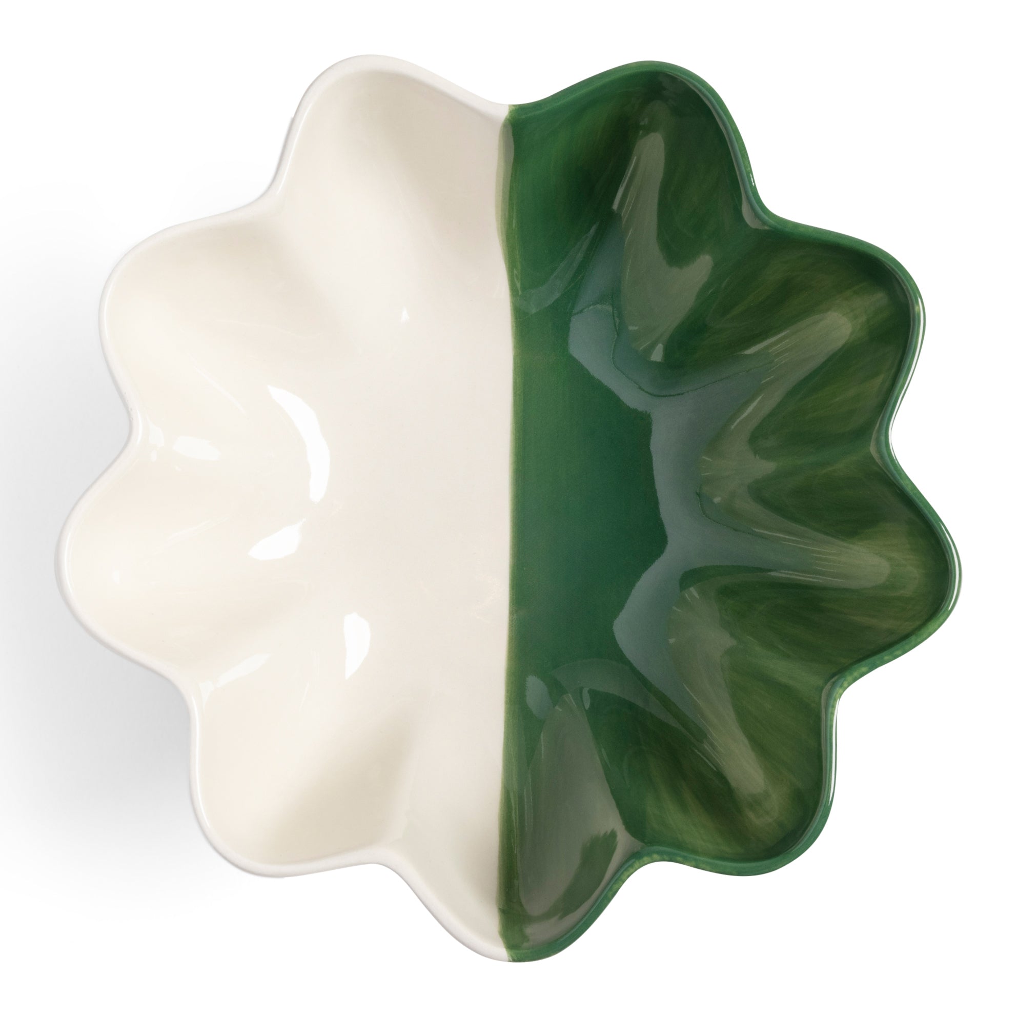 &k amsterdam Sun Schaal Ã 20 cm - Wit / Groen