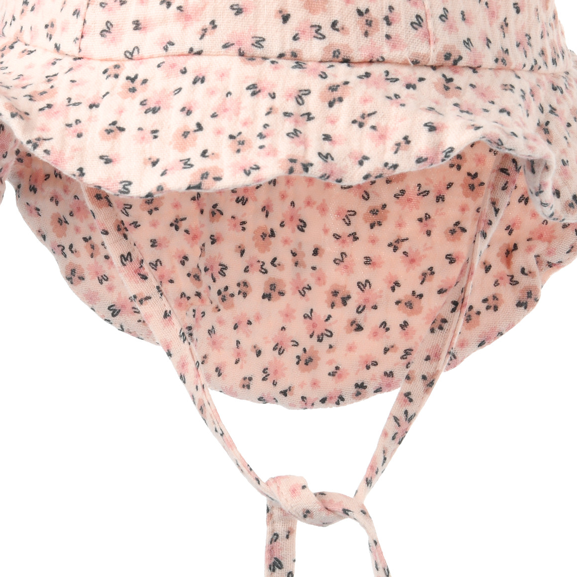 Topomini Baby Musselin-Mütze mit Blumen-Muster zartrosa