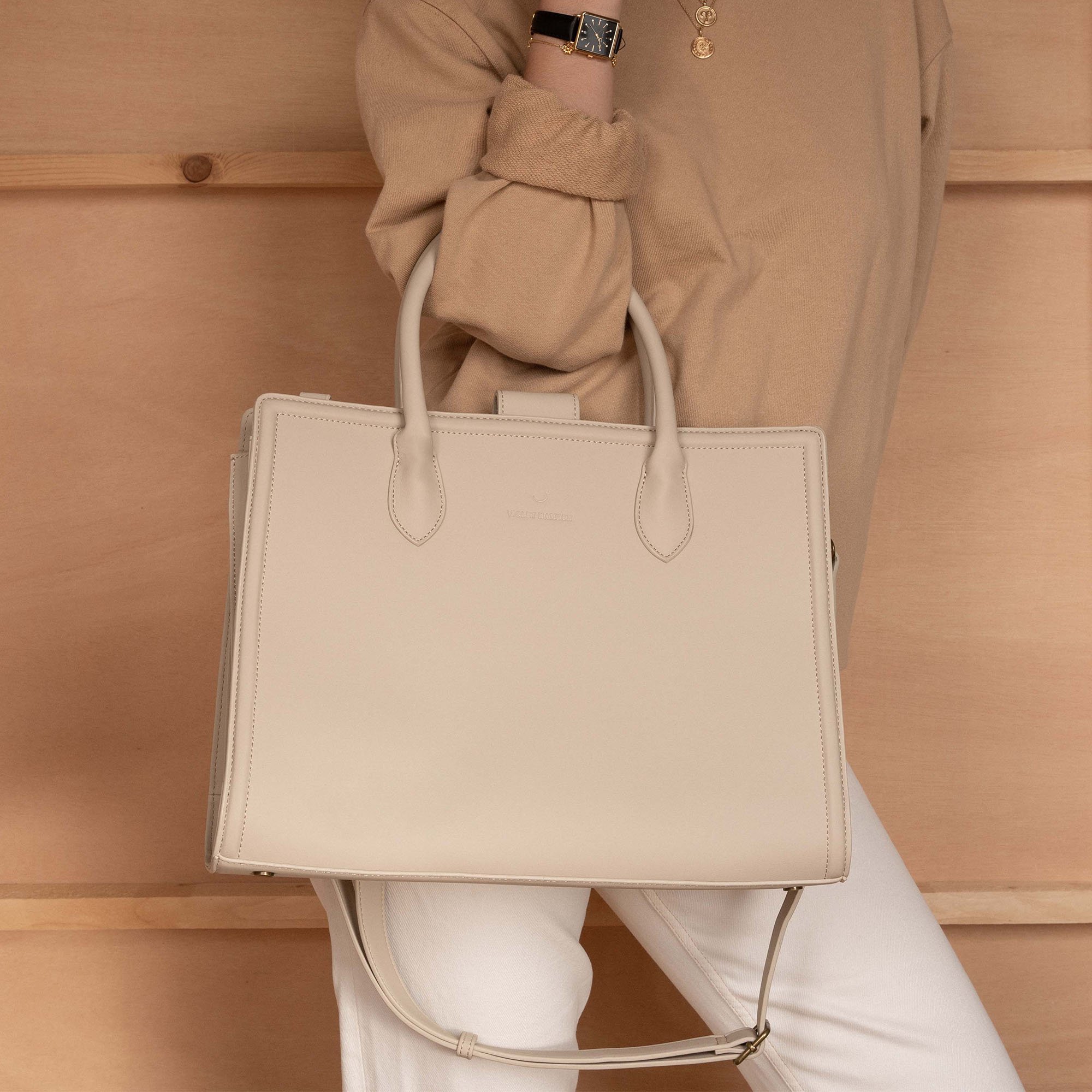 laptoptas, shopper Violet Hamden Violet Hamden Beige
