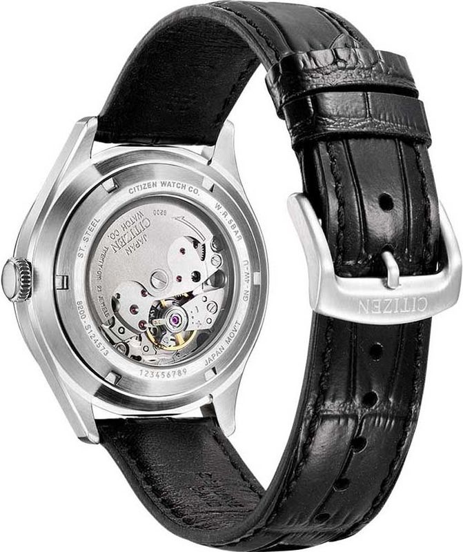 Analoge Horloge - Zilver - Bruine Leren Armband - Kalenderfunctie