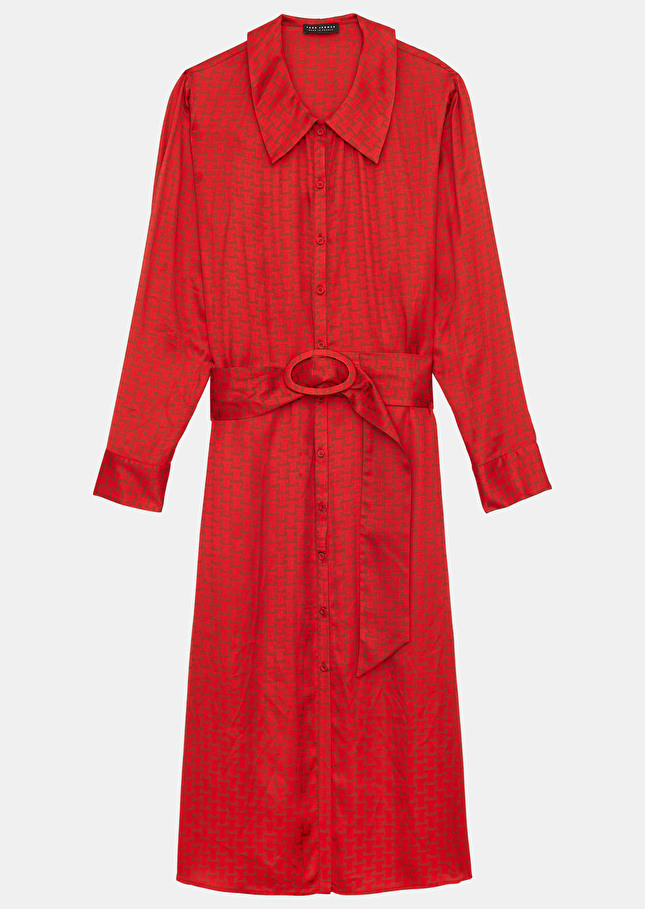 Robe Rachelerouge imprimée monogramme