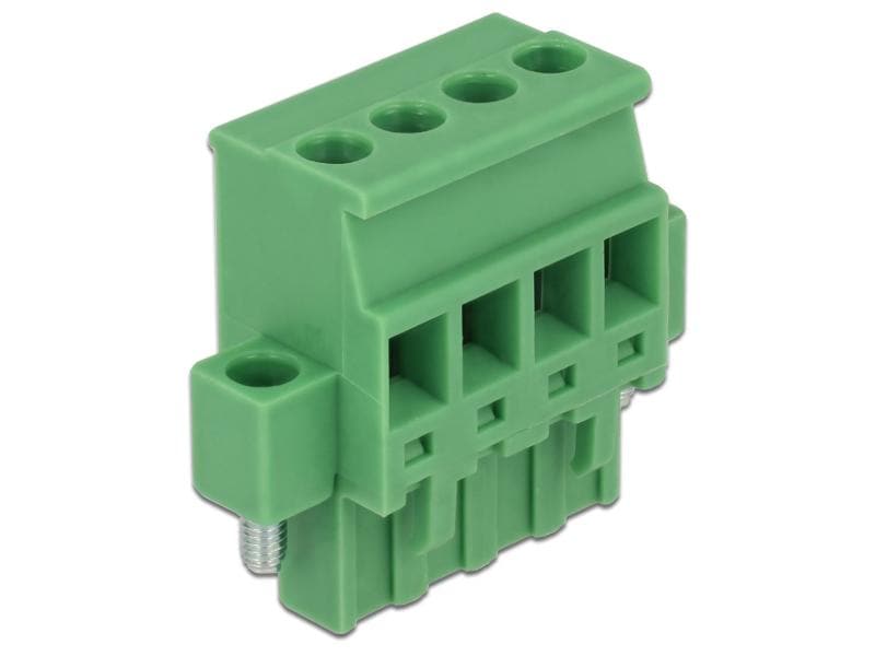 Delock Hutschiene/DIN Rail Terminalblock 4Pin Delock Terminalblock Set für Hutschienen 4 Pin mit Schraubverriegelung
