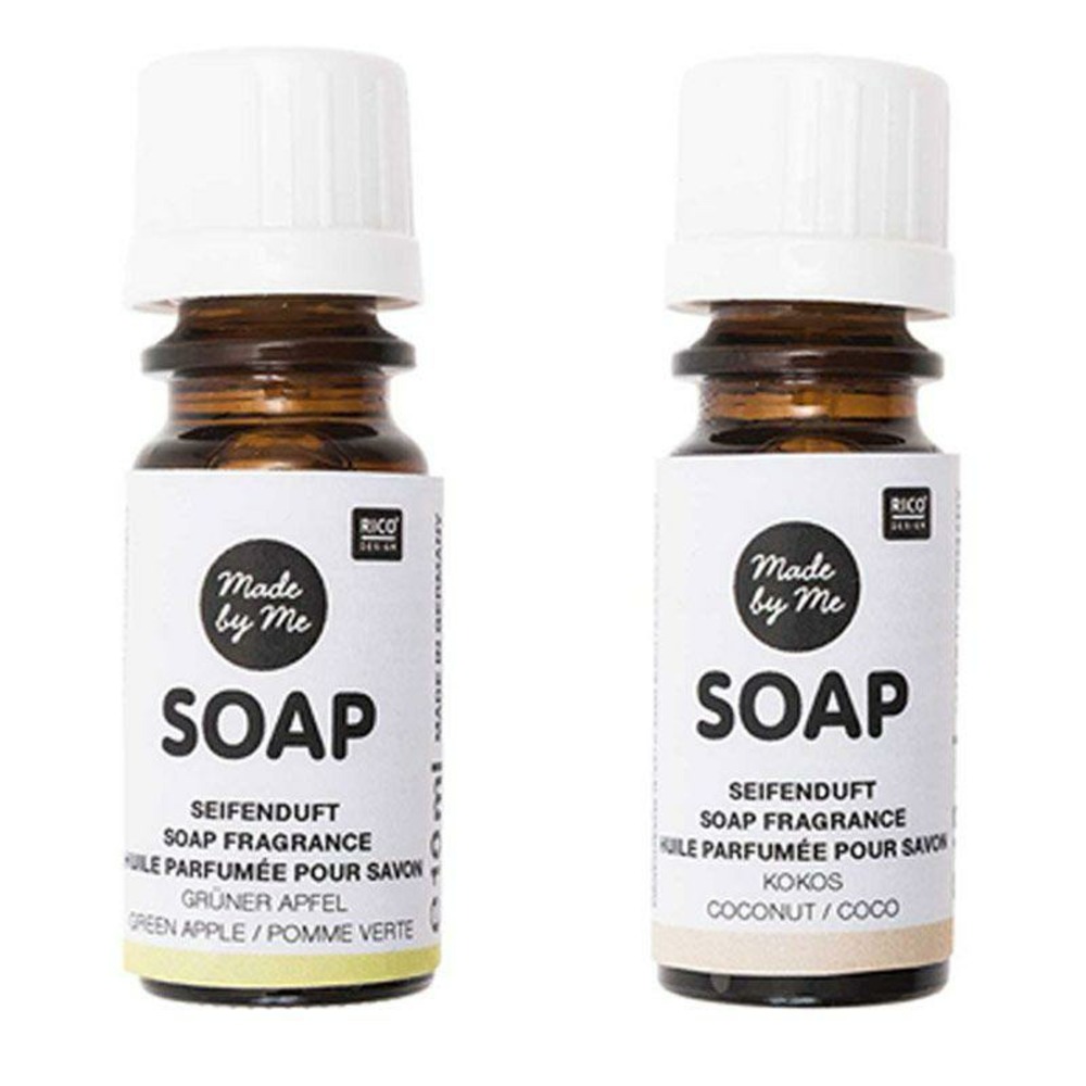 2 huiles parfumées 10 ml pour savon - pomme, noix de coco