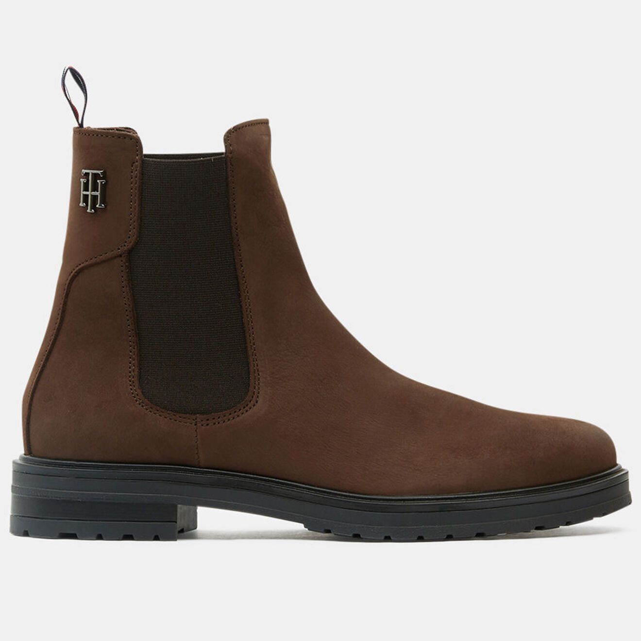 Tommy Hilfiger Chelsea boots en Velours de Cuir Stud marron
