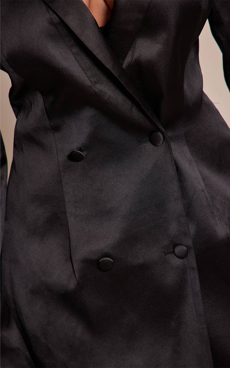 Noir Robe Blazer Satinée Shape