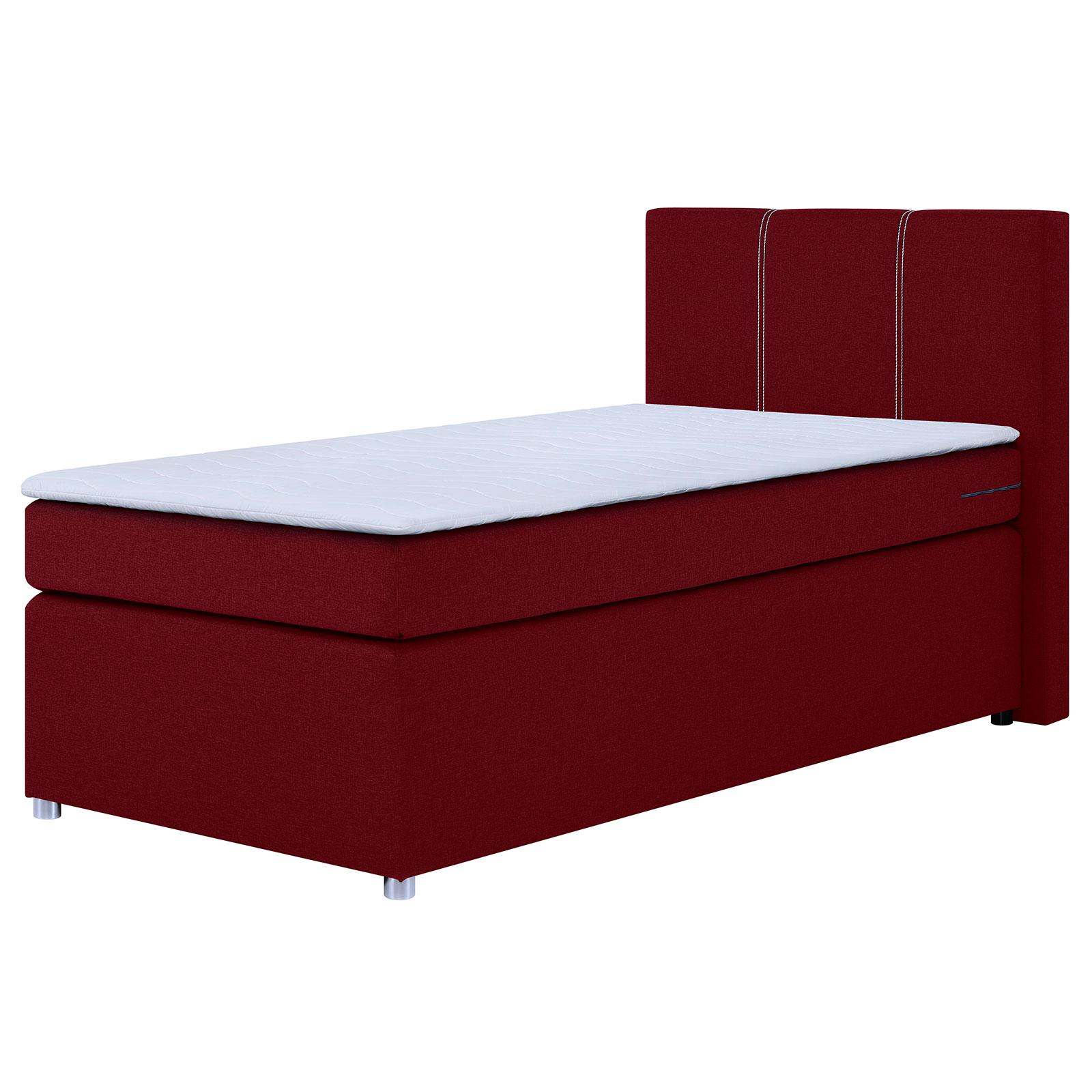 Boxspringbett - rot - H3 - Bonell-Federkern - 90x200 cm