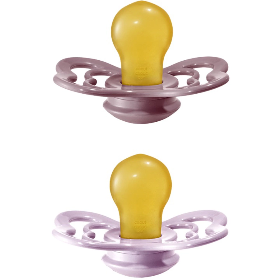 BIBS® Schnuller Supreme Dusky Lilac  Heather Latex 6-36 Monate, 2 Stk.