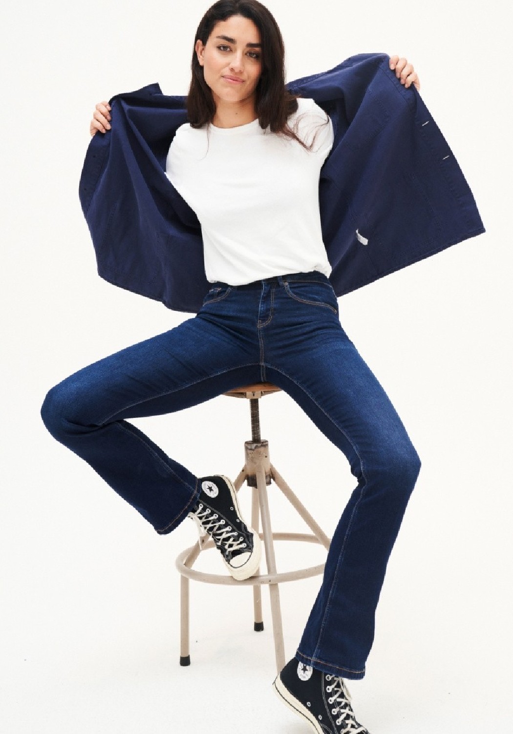Kuyichi Damen-Jeans Amy Bootcut Herbal Blue Deep Blue