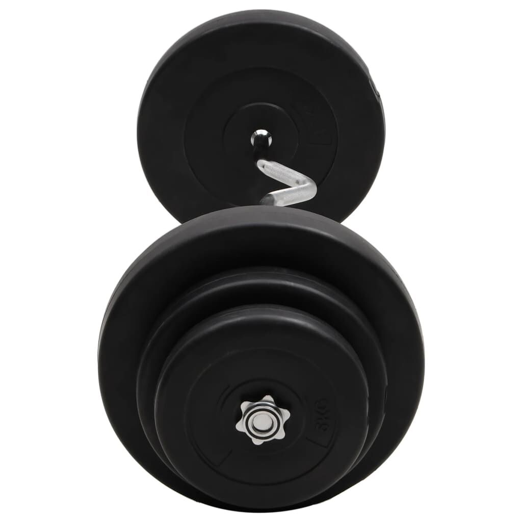 vidaXL Halterstang met gebogen stang en gewichten, 60 kg