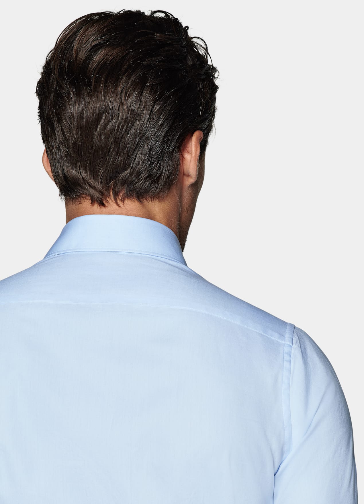Chemise coupe très ajustée en twill bleu clair