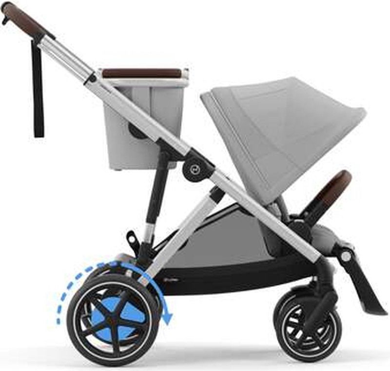 Cybex - e-Gazelle S - Kinderwagen - Stone Grey - Silver Frame