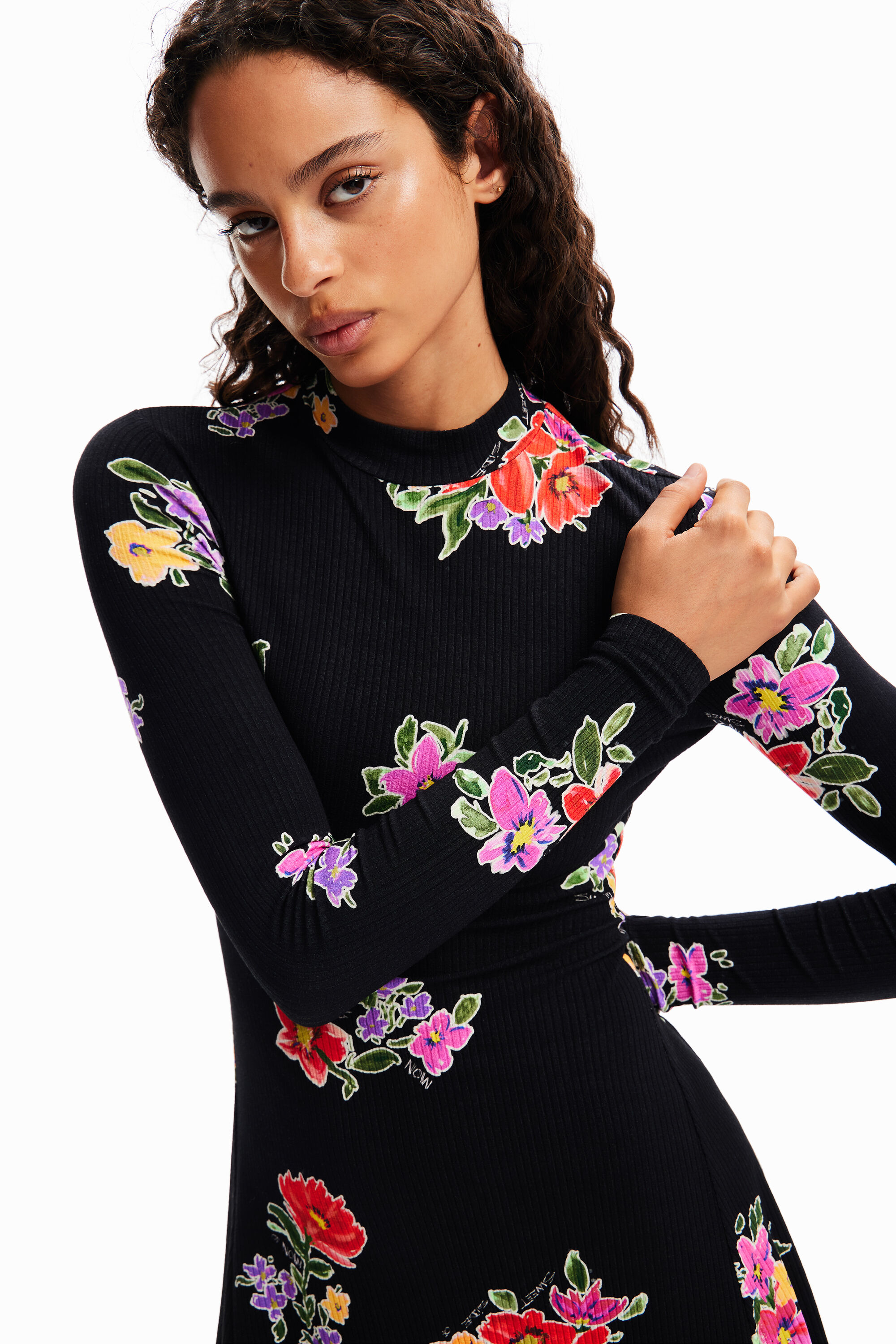 Robe courte patineuse fleurs