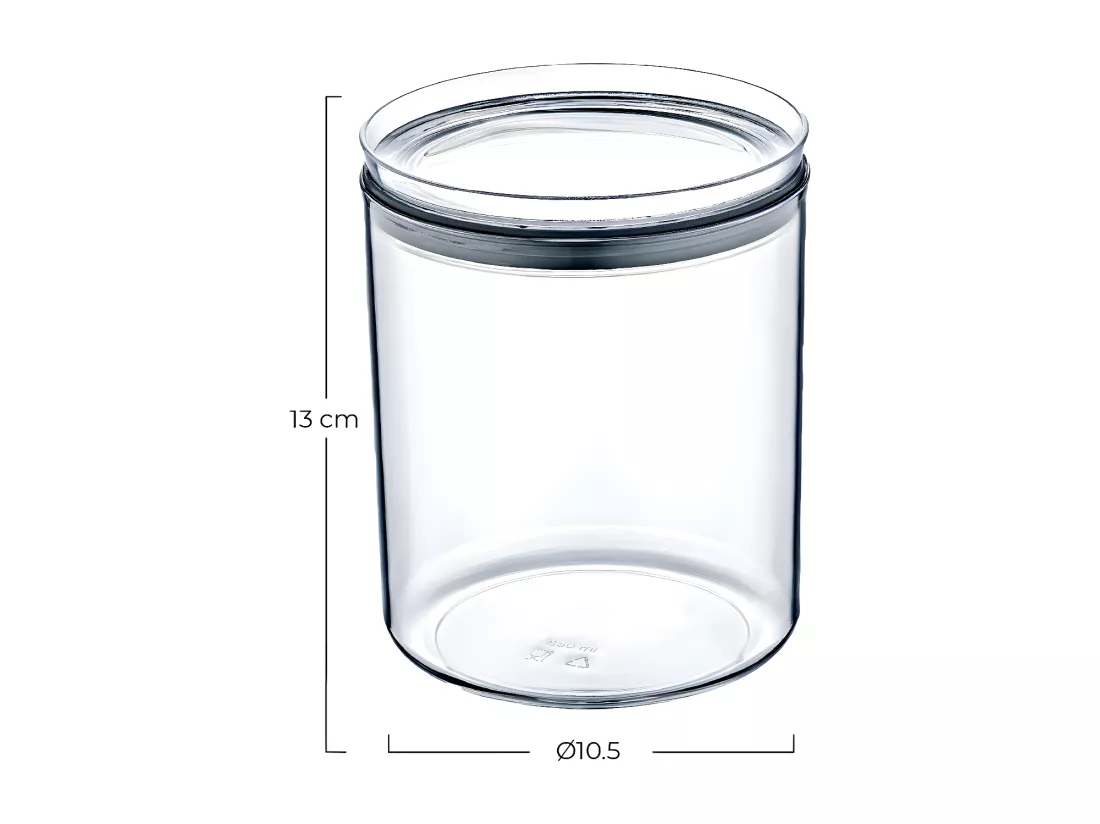 Pack 3 Contenants Alimentaires Hermétique Moyen Rond Ø10,5x13cm 7house