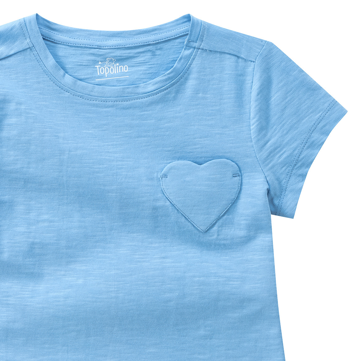 Topolino Mädchen T-Shirt mit Herz-Tasche hellblau