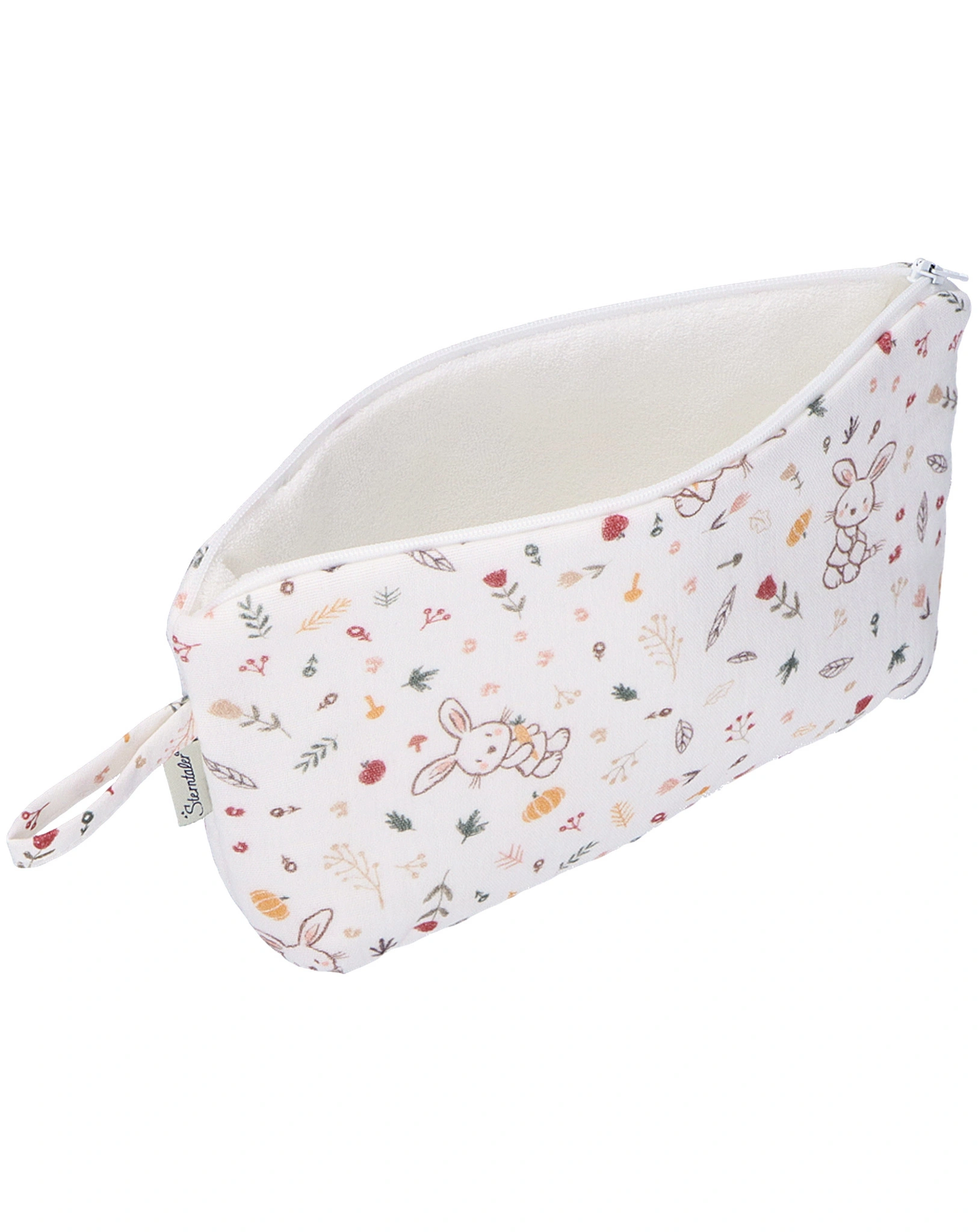 Musselin-Kulturtasche HASE BABY (15x25) in weiß