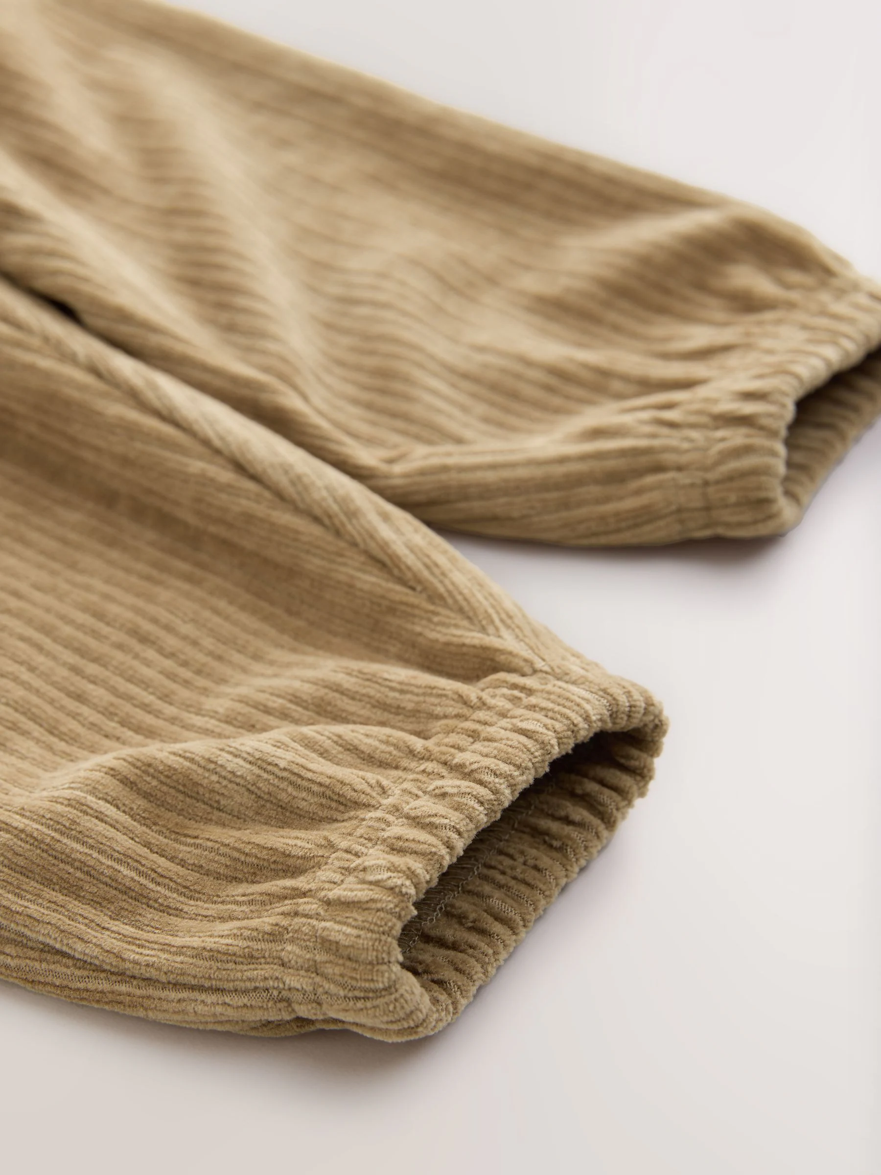 Lichtbruin - Jersey corduroy joggingbroek (3mnd -7jr)