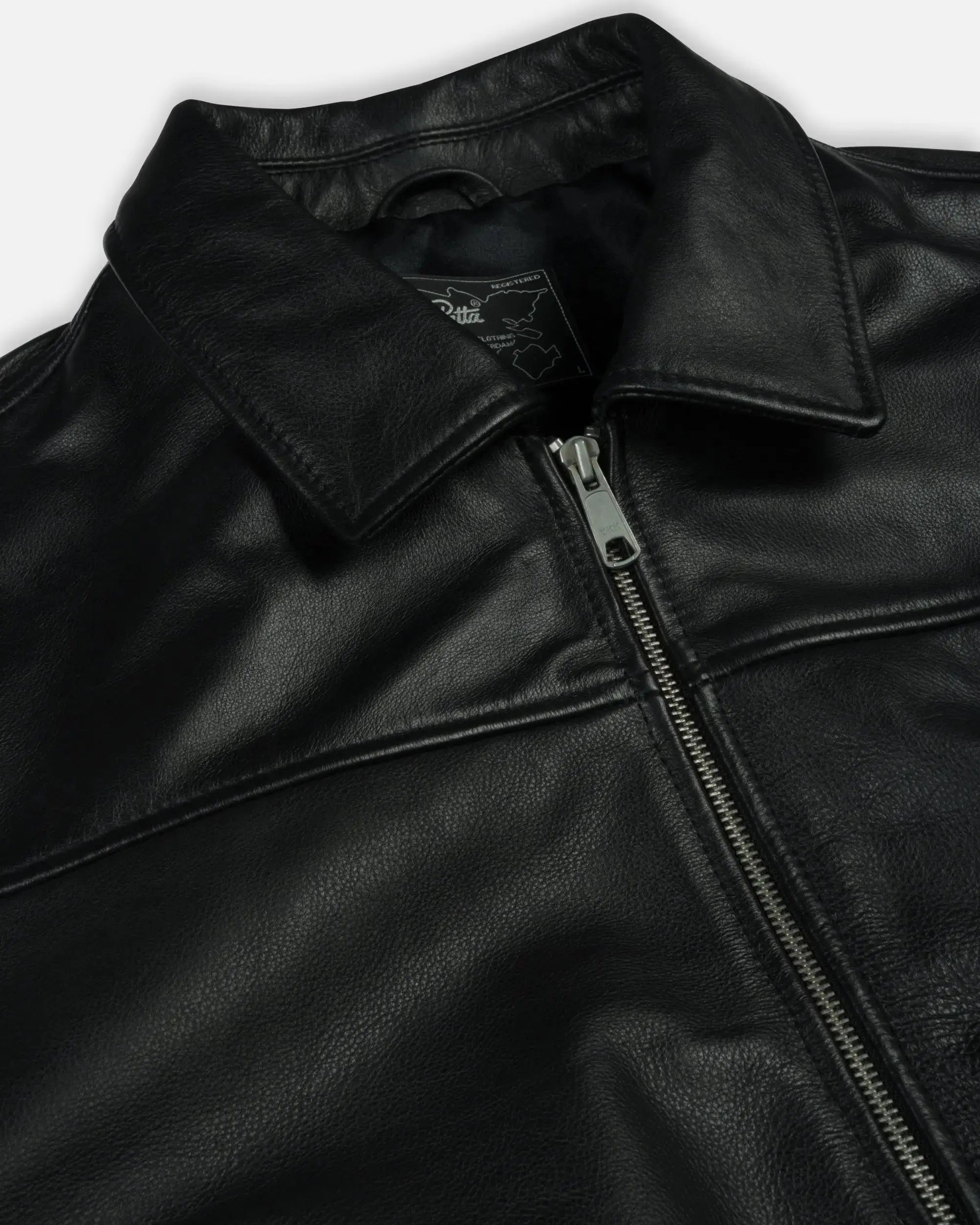 Patta Leather Bomber Jacket (Black)
