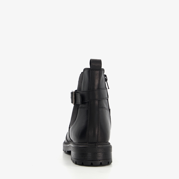 Hush Puppies lage leren dames chelsea boots zwart