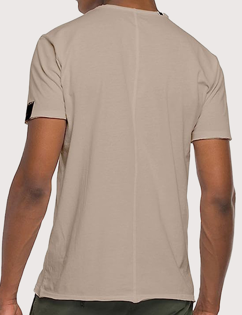 REPLAY T-SHIRT HOMME  COTON TAUPE