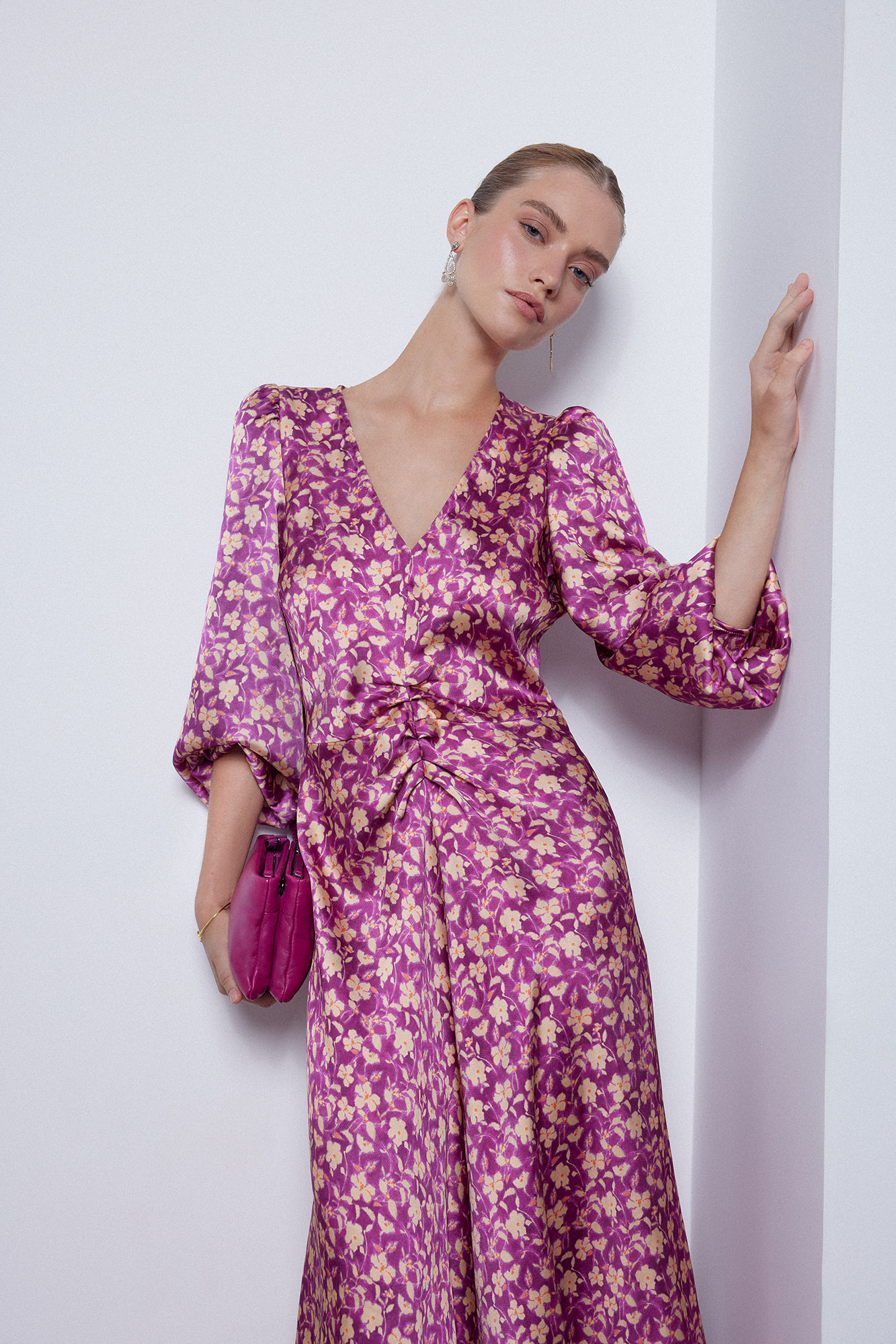 vestido longo estampado