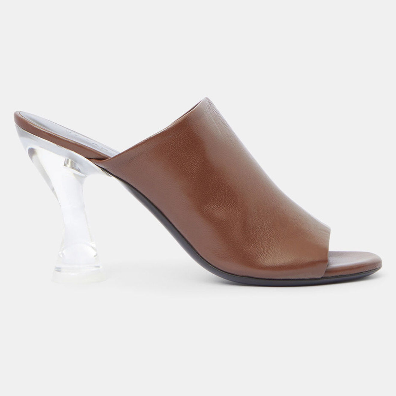 By Far Mules en Cuir Luz marron - Talon 10 cm