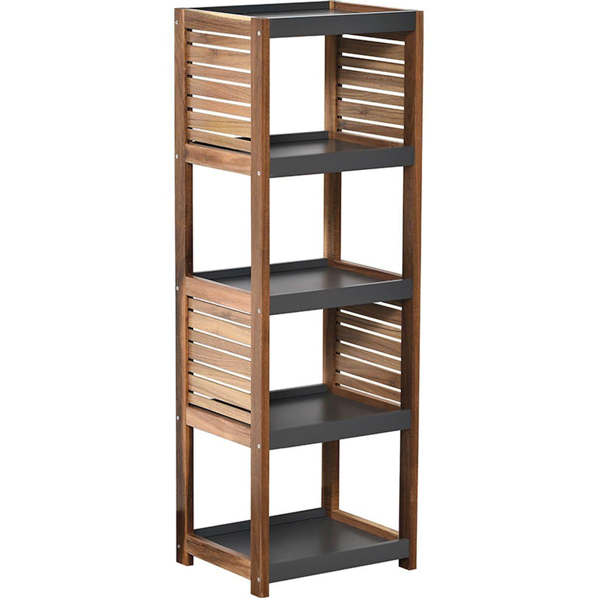 MEUBLE 5 ETAGERES ACACIA ET MDF