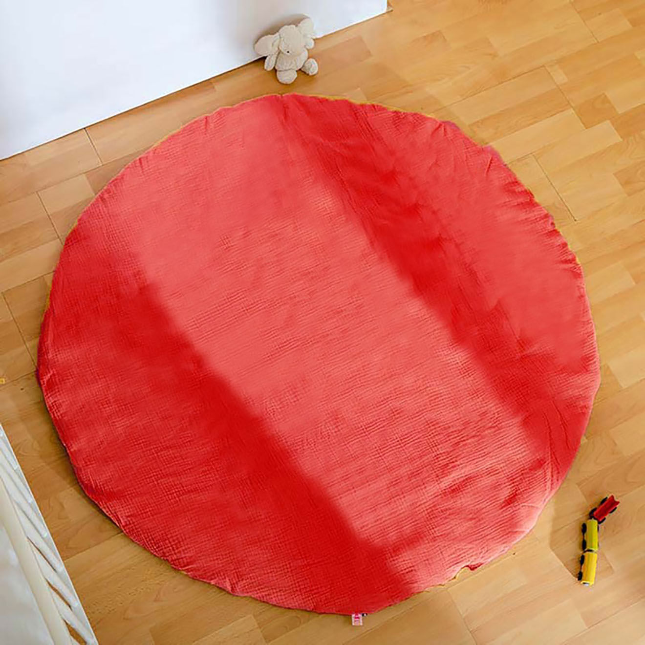 Papate Tapis d'Eveil Havane en Coton Bio fraise - 115x115 cm
