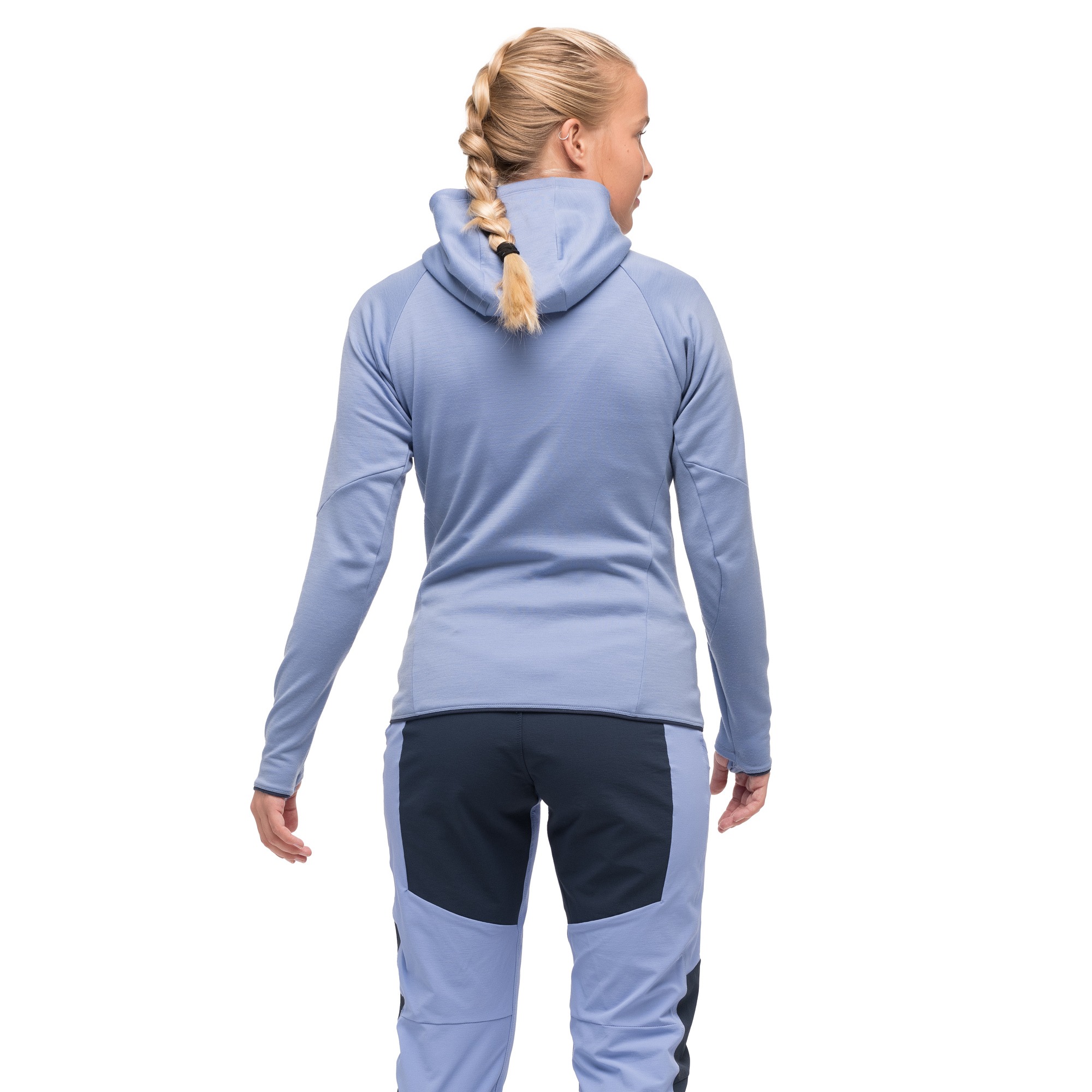 Tind Merino Hood Jacket Dame Blueberry Milk