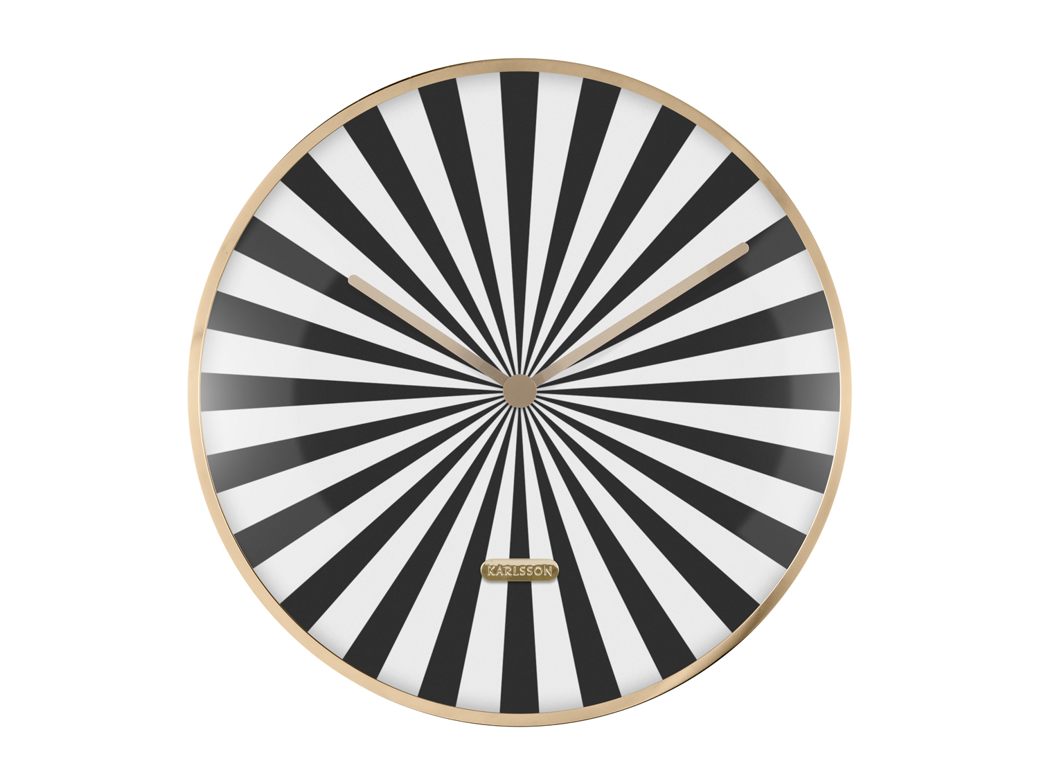 Wall clock Candy Swirl Dome black & white