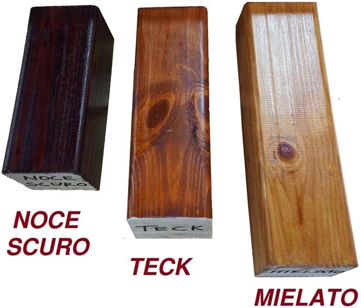 Vordach aus hölzern für den Außenbereich Farbe Dunkel nuss, Transparente kompakte Polycarbonatabdeckung, Modell Legno Stella, Haustür-Vordächer Größe 100 x 400 cm