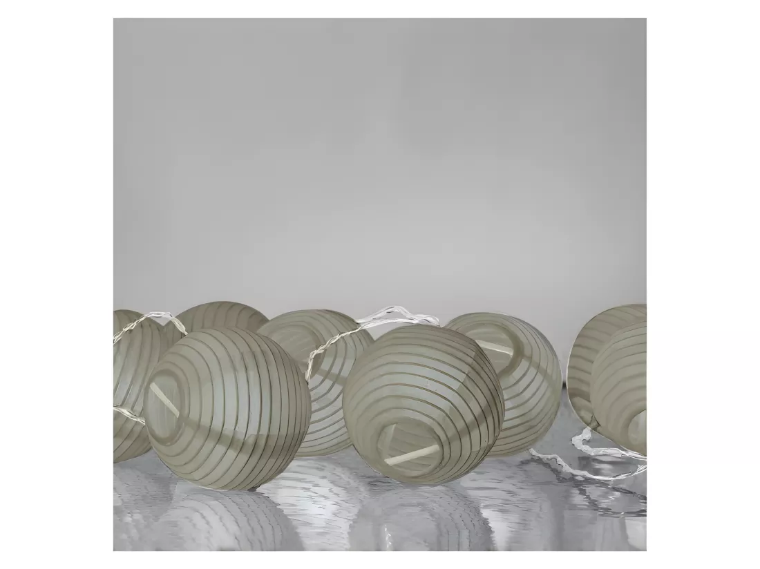 Guirlande lumineuse grise boules en papier 3,10 m