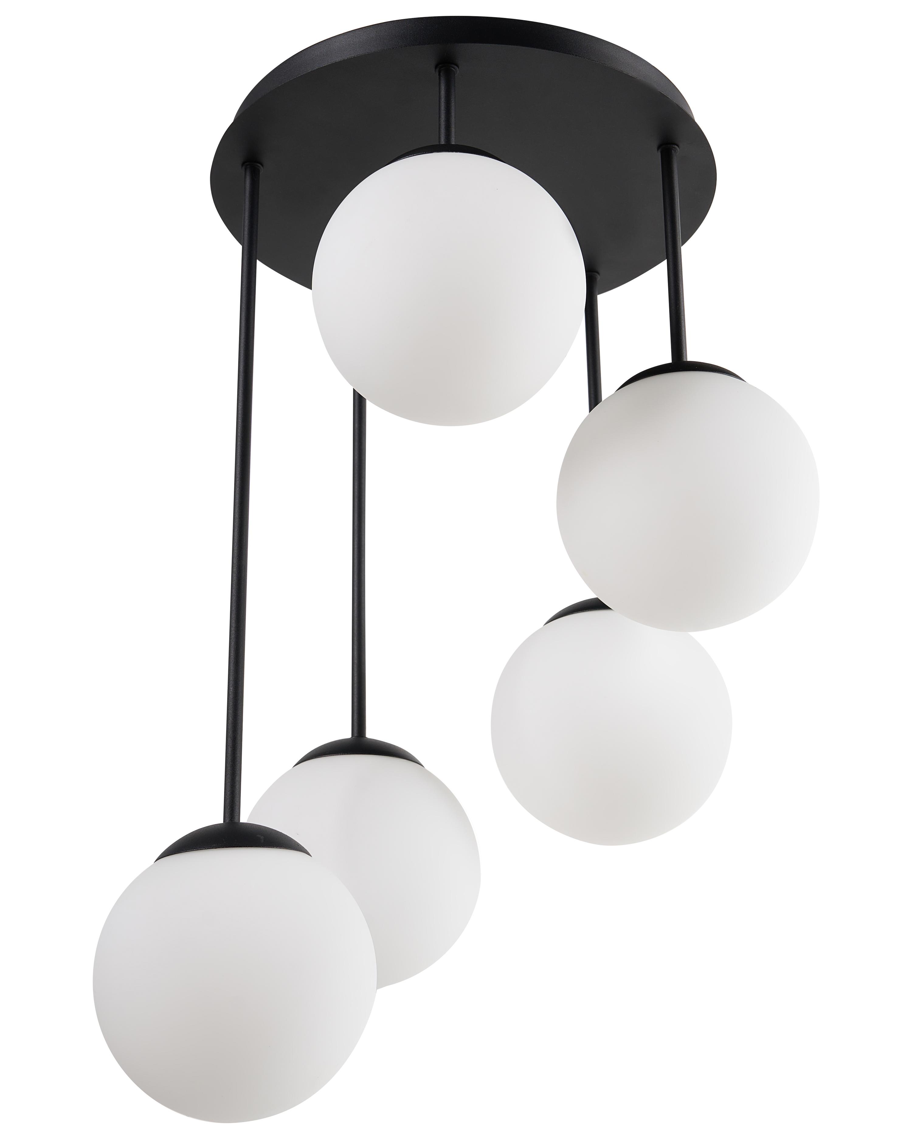 5-lichts hanglamp RIANA Glas Zwart