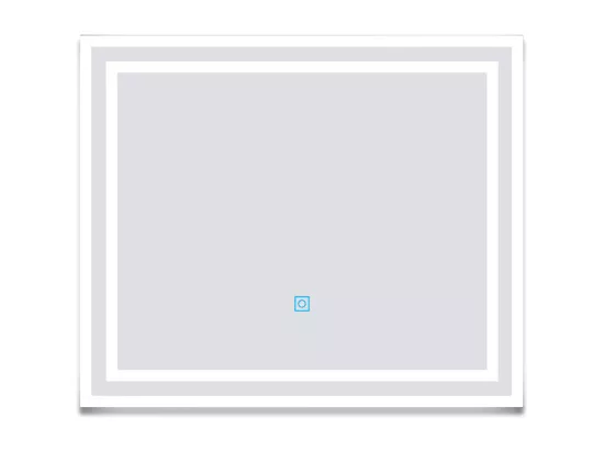 AICA Miroir lumineux dimmable, 80x60cm, avec mémoire, salle de bain anti-buée, 6000k blanc froid, IP44