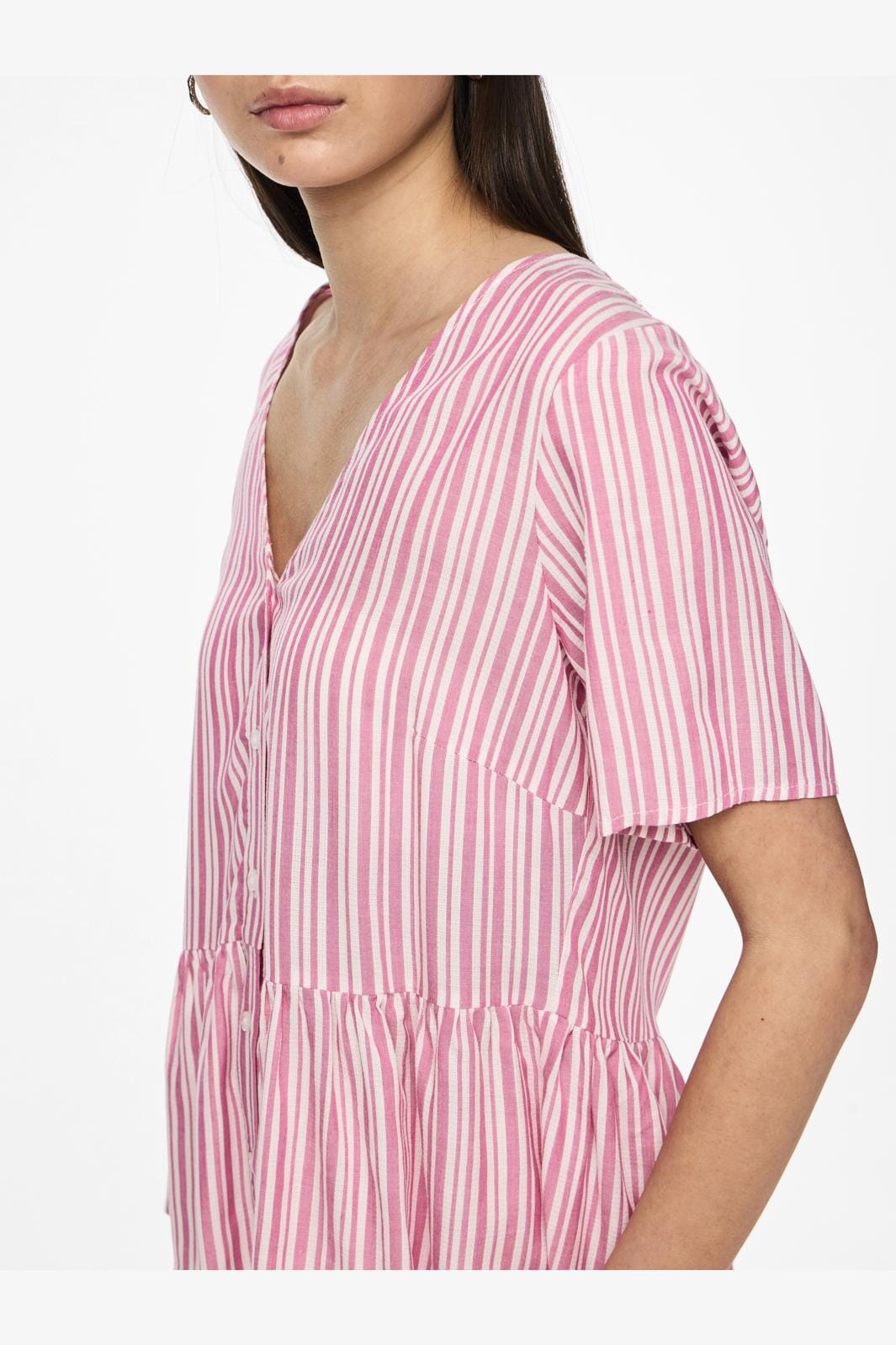 Pieces Pcalvina Ss Button Down Top 4472370 ibis rose cloud dancer