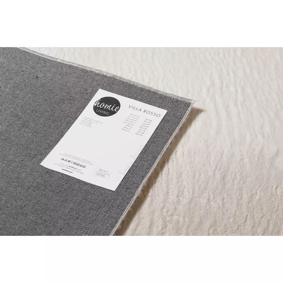 Homie Living Kurzflorteppich Villa Rosso creme beige