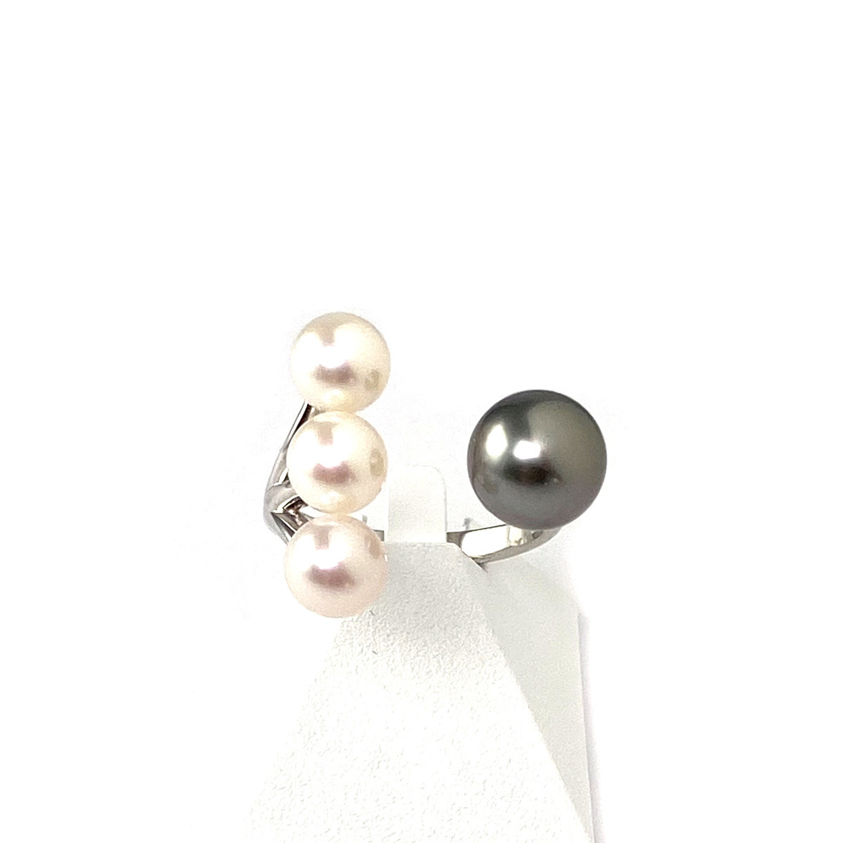 Bague d'occasion argent 925 perles Tahiti et Chine
