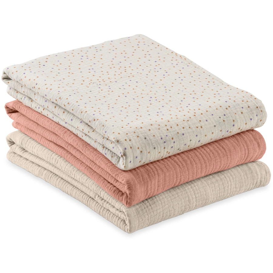 hauck Spucktücher Cuddle N Clean 3er Set Beige DotsCorkBeige