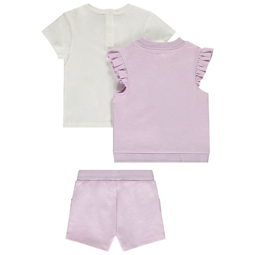 Ensemble 3 pièces molletonné avec gilet Minnie Disney pour bébé fille - Lilas