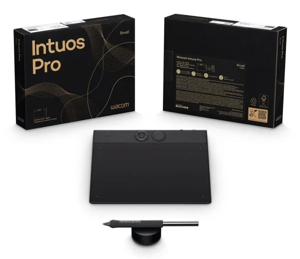 Wacom Intuos Pro - Digitizer - lille - højre- og venstrehåndet - 18.7 x 10.5 cm - elektromagnetisk - 3 knapper - trådløs, kablet - USB, Bluetooth