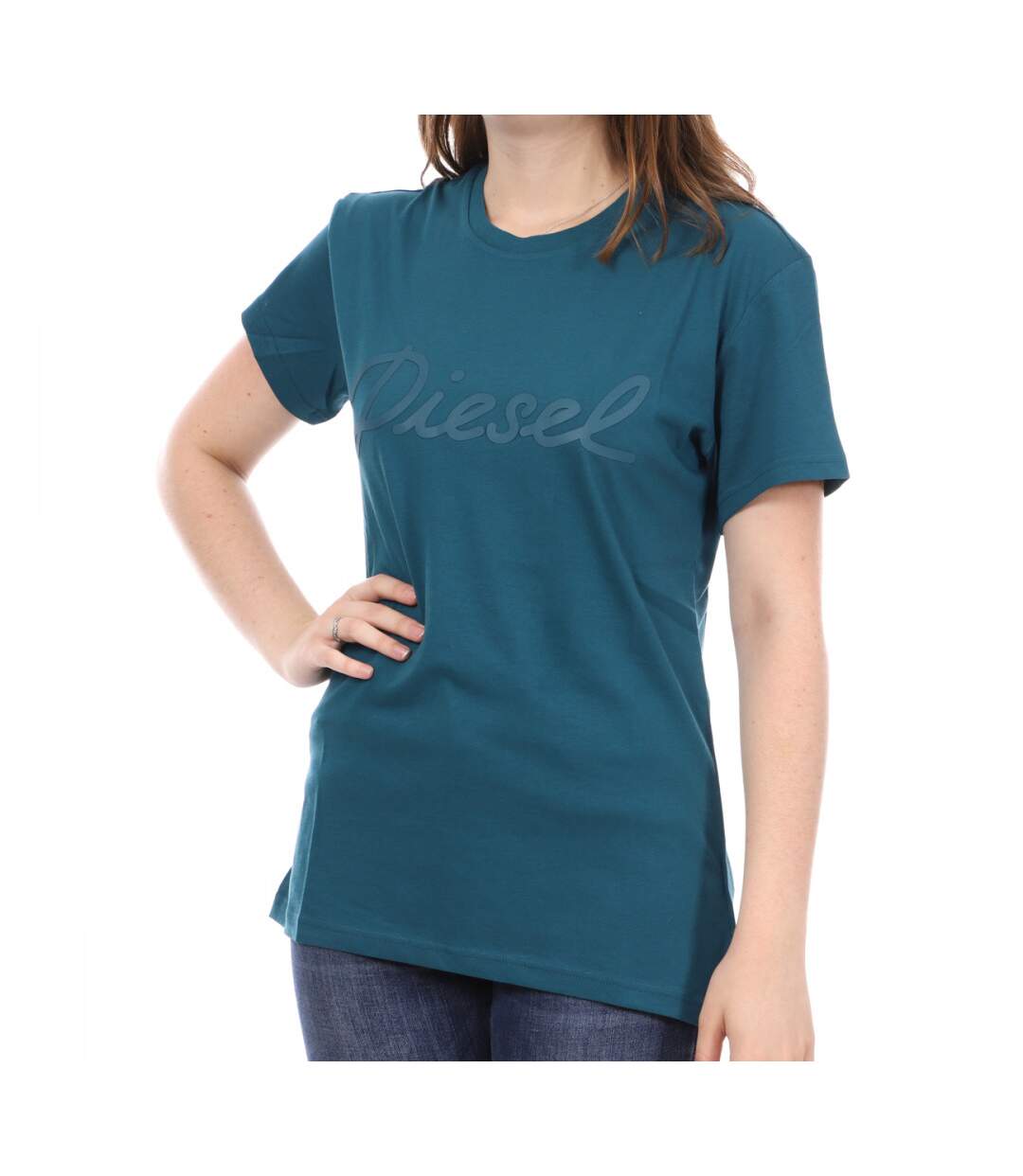 T-Shirt Bleu Canard Femme Diesel Sully