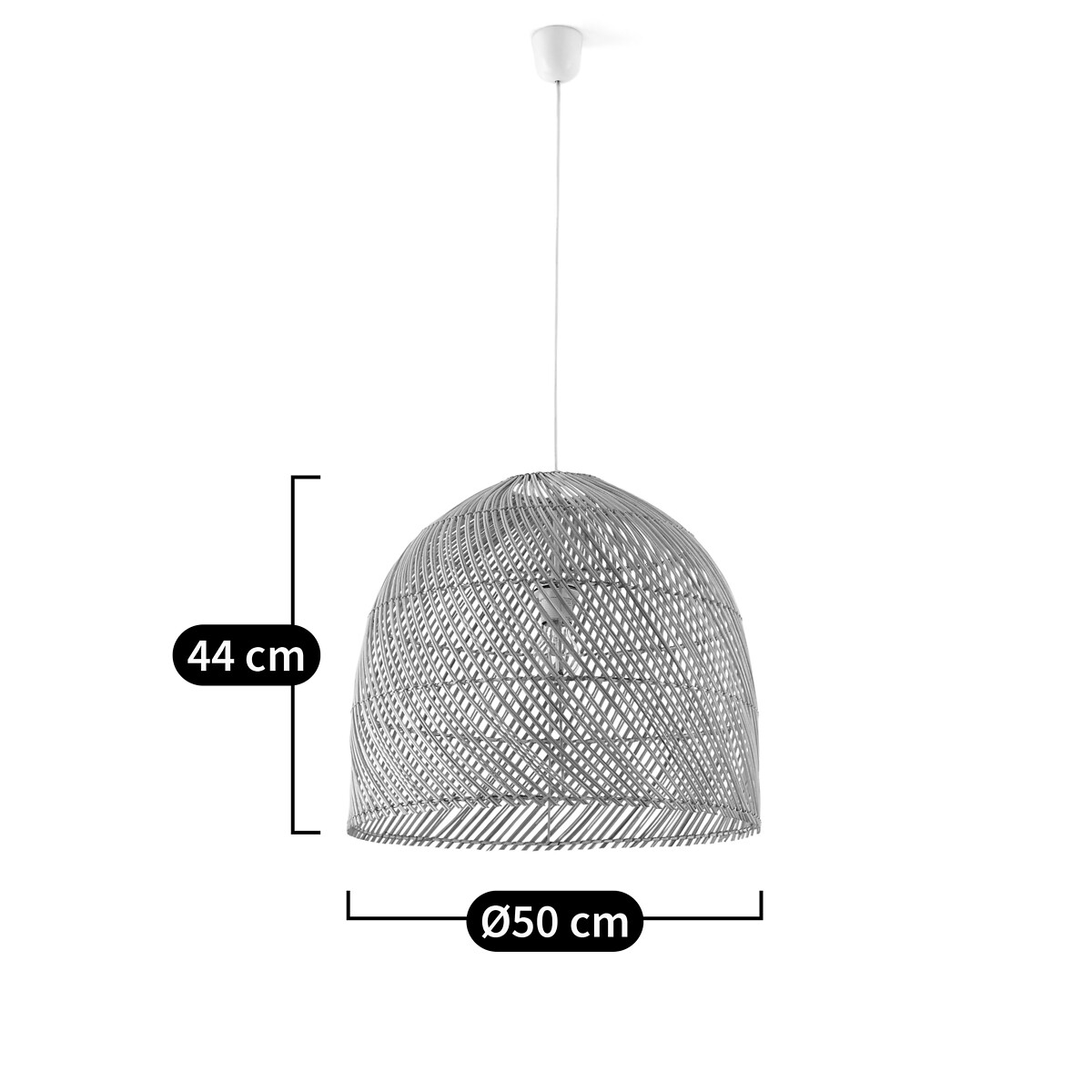 LA REDOUTE INTERIEURS<br>Luminária pendente de rattan Ø50 cm, Dankia