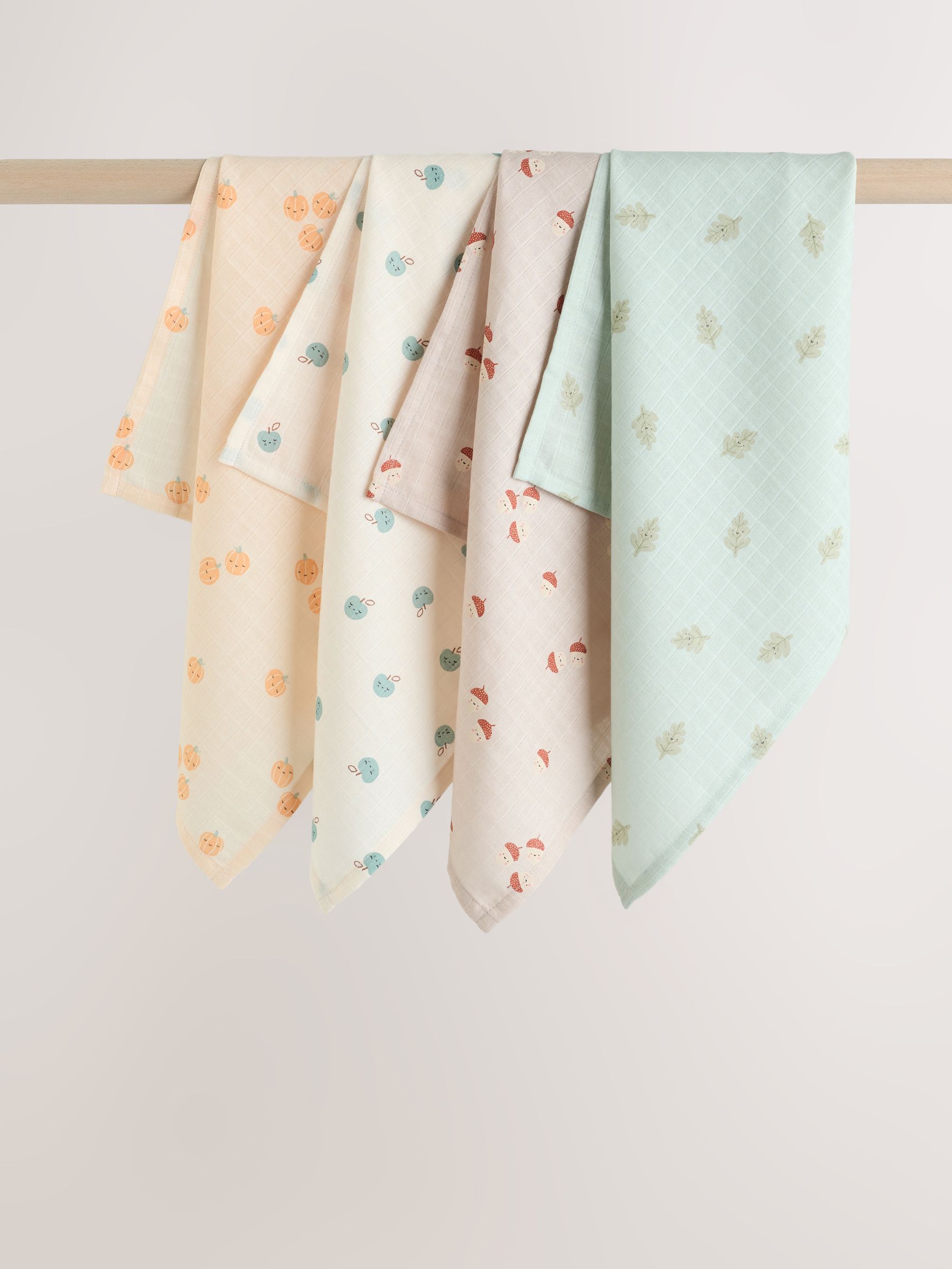 Herfst - Set van 4 mousseline babydoekjes