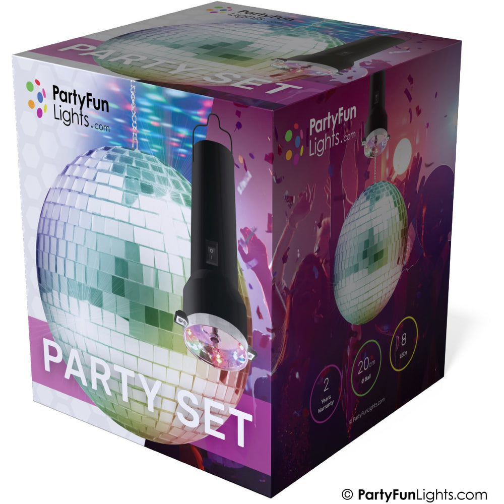 Køb Party Funlight Party Sæt - Rotating Mirror Ball With LED And Motor